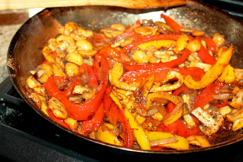 Steak Fajita Sandwich with Caramelized Onions, Mushrooms, and Peppers