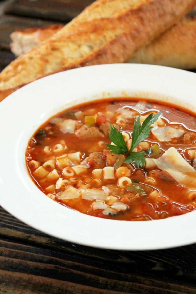 Pasta e Fagioli Soup with Italian Sausage Creole Contessa