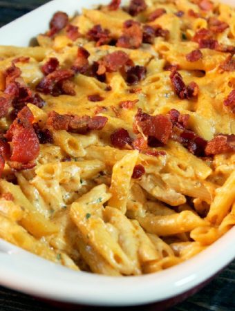 Smoked Mozzarella Pasta Bake with Chicken & Bacon-Creole Contessa