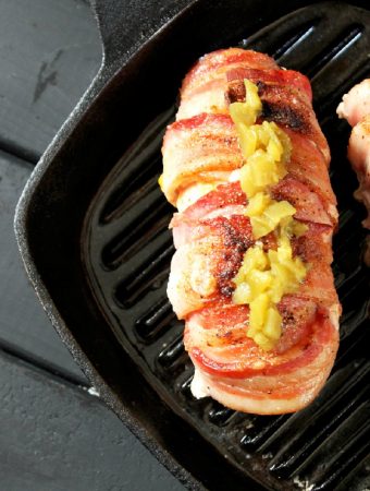 Bacon Wrapped Chicken with Hatch Chiles & Cheese