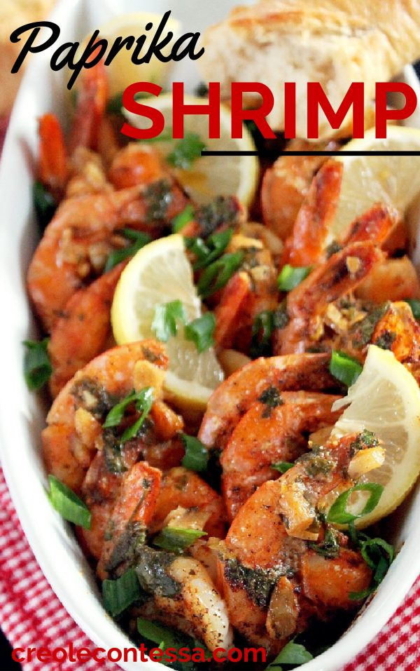 Paprika Shrimp with Roasted Garlic Creole Contessa