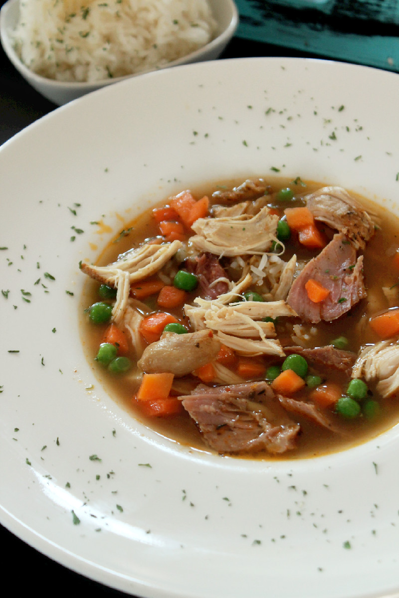 Slow Cooker Chicken Soup with Smoked Turkey and Success® Rice (1