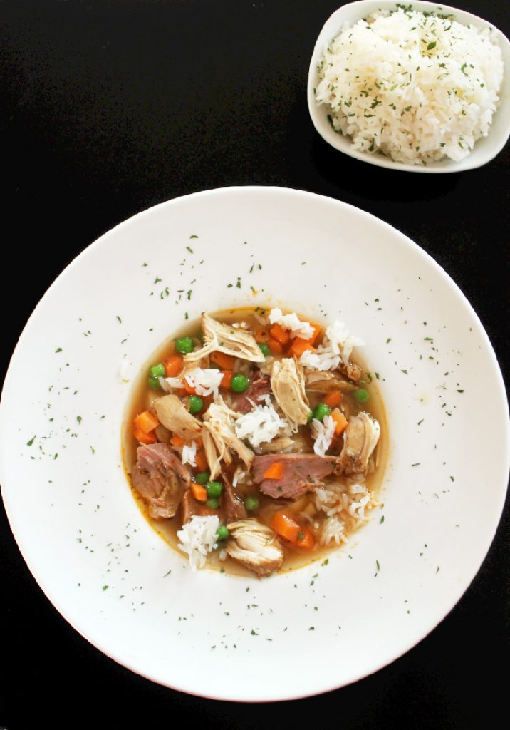 Slow Cooker Chicken Soup with Smoked Turkey and Success® Rice-Creole Contessa