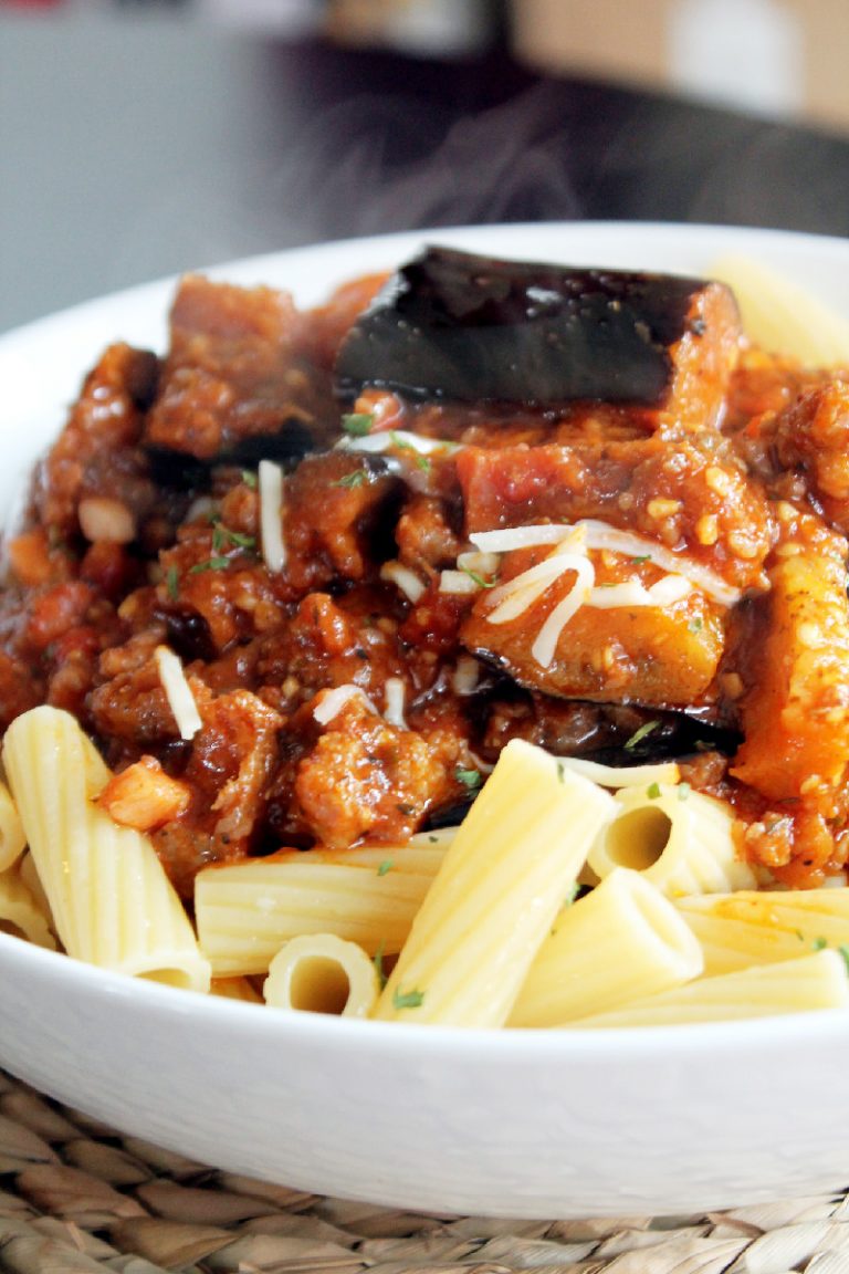 Pasta with Roasted Eggplant, Sausage, and Pancetta 026edited Creole