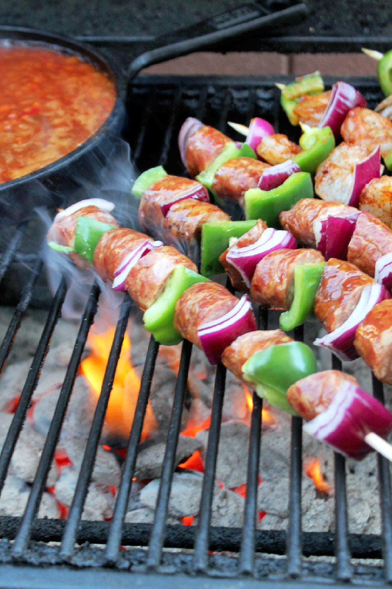 Grilled Shrimp and Andouille Sausage Kabobs (10) Creole Contessa
