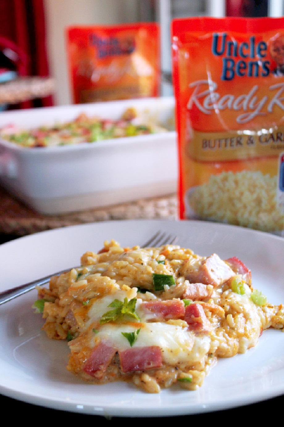 Ham & Cheese Baked Rice with UNCLE BEN'S®-Creole Contessa