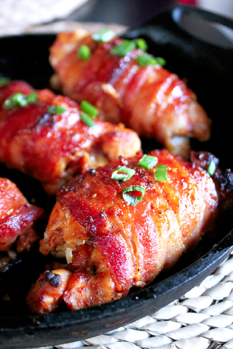 Bacon Wrapped Teriyaki Chicken with Kikkoman-Creole Contessa