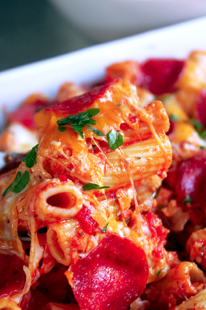 Cheesy Baked Pepperoni Pasta (8) Creole Contessa