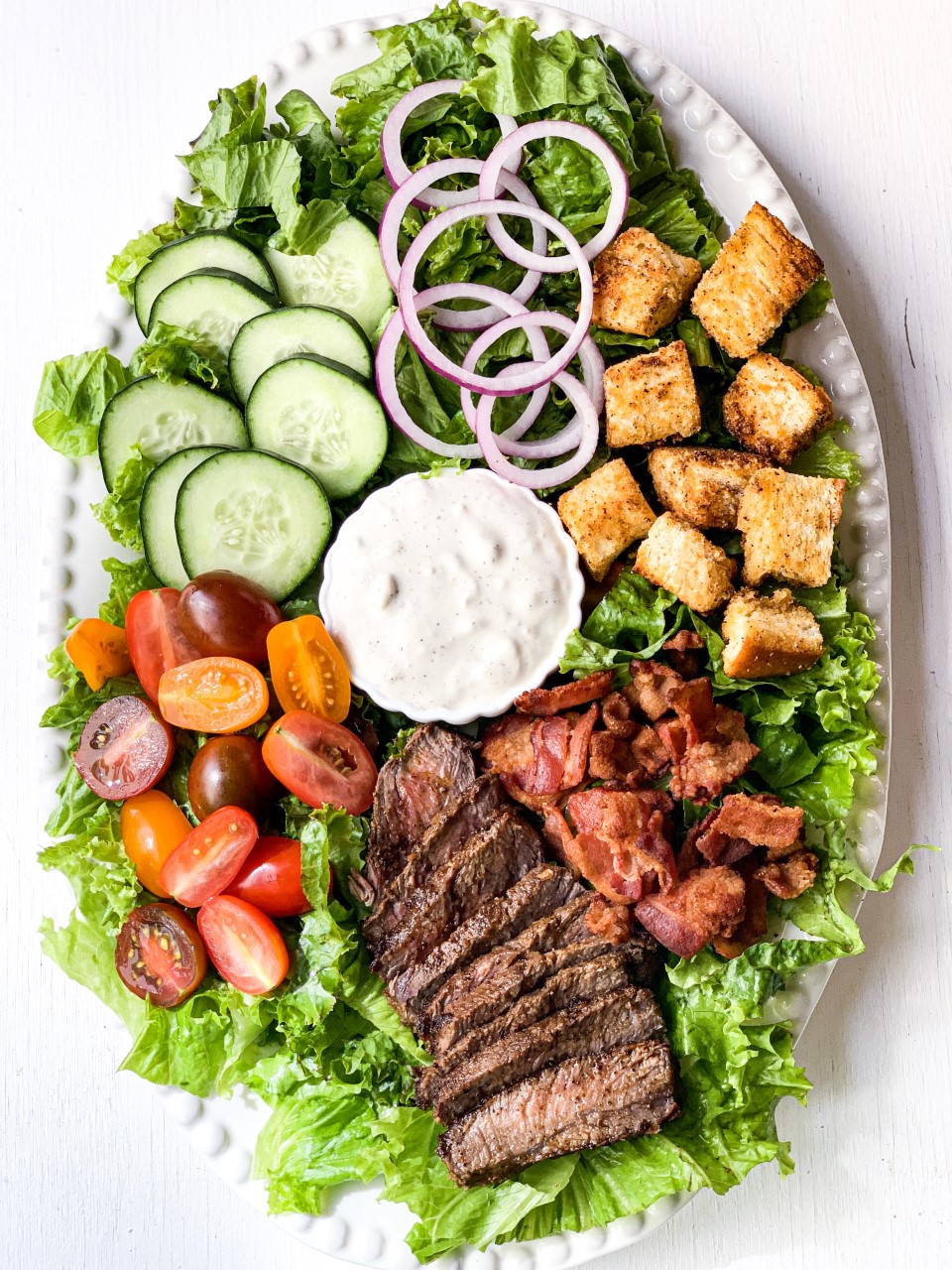 Steak Salad with Blue Cheese Buttermilk Dressing