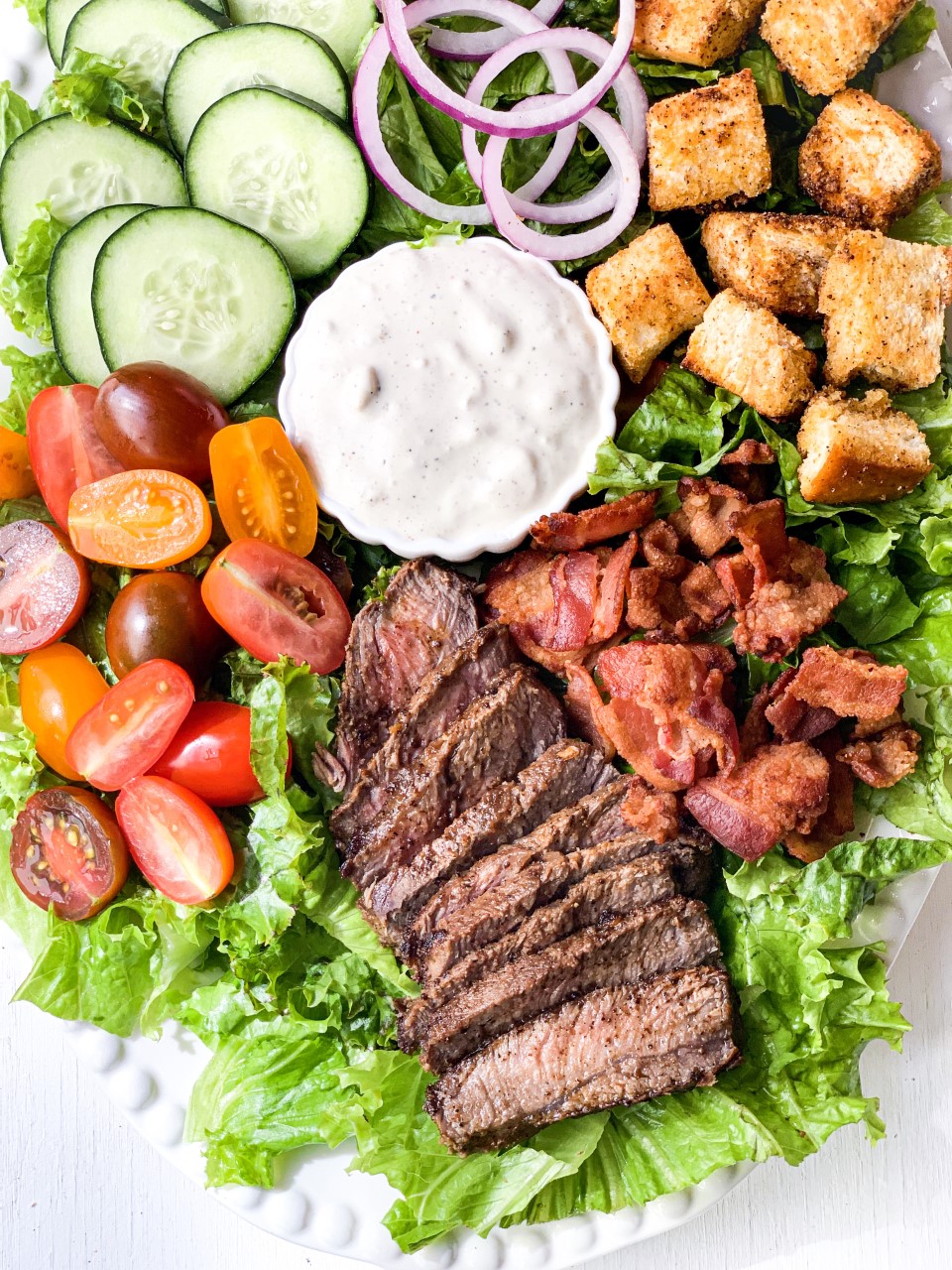 Steak Salad with Blue Cheese Buttermilk Dressing