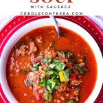Lentil Soup with Sausage and Swiss Chard